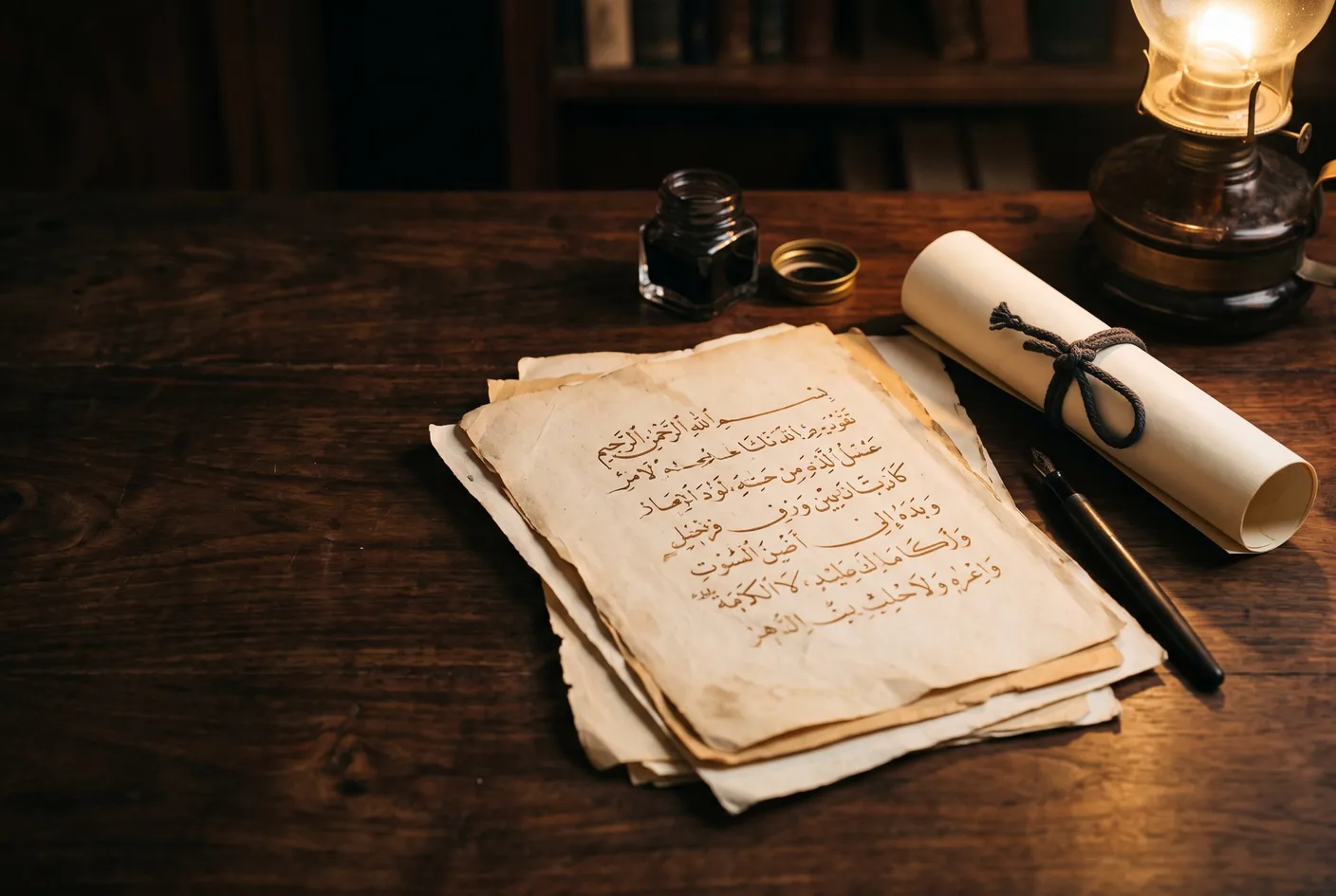 Handwritten certification documents recording a chain of transmission, resting on a desk.
